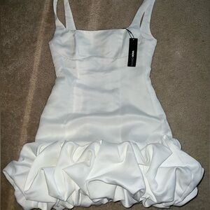 NEVER WORN - White Ruffled Mini Dress (Fashionova)